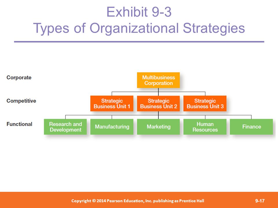 Exhibit 9-3 Types of Organizational Strategies