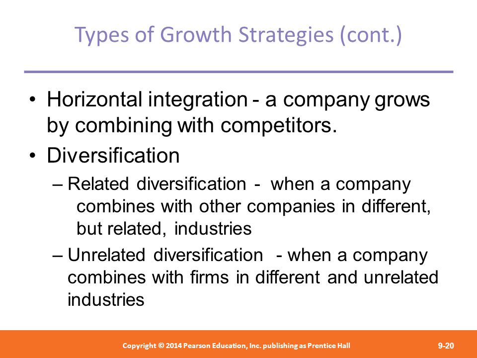 Types of Growth Strategies (cont.)