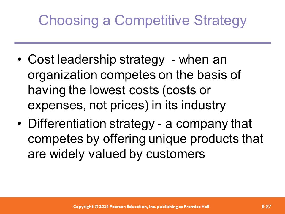 Choosing a Competitive Strategy
