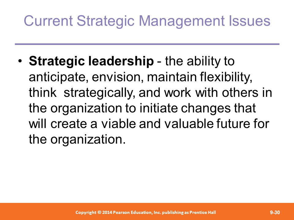 Current Strategic Management Issues