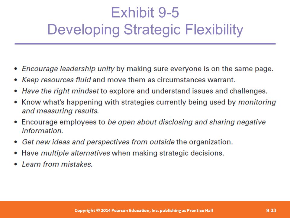 Exhibit 9-5 Developing Strategic Flexibility