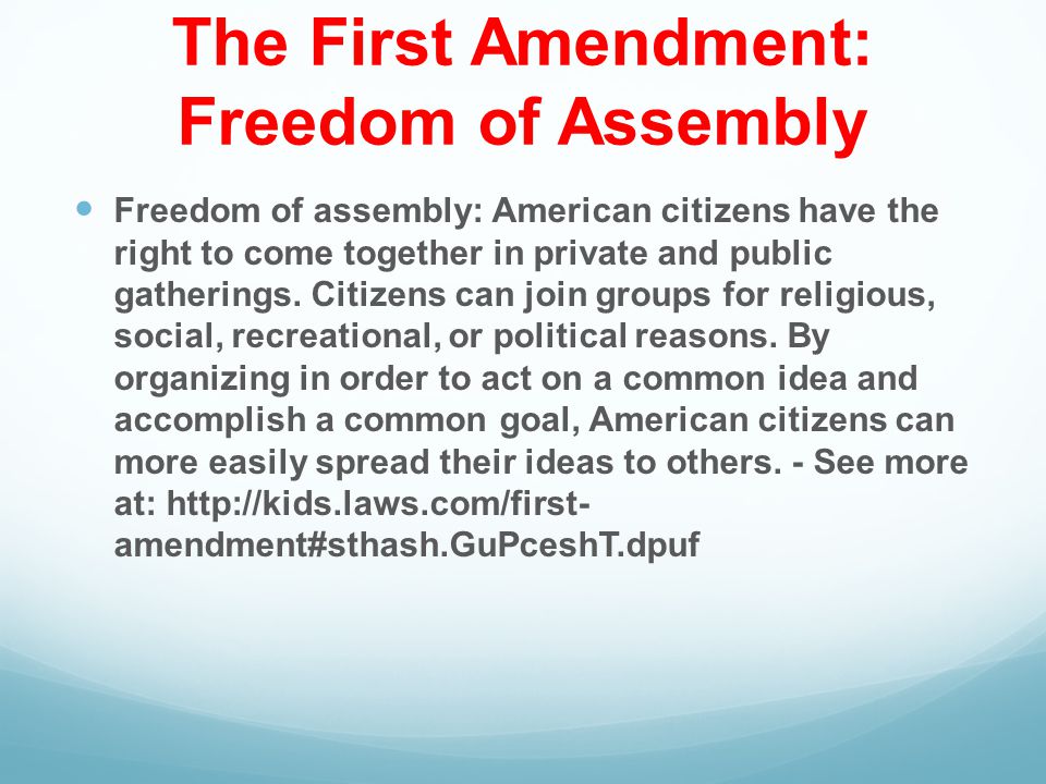 The First Amendment: Freedom of Assembly