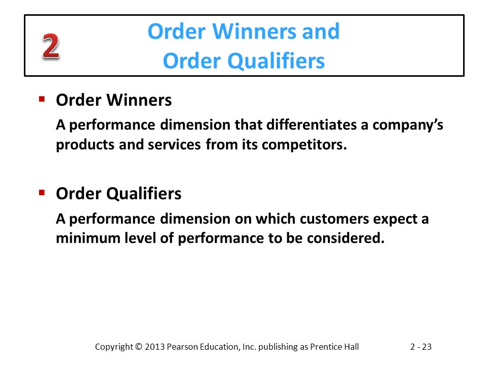 Order Winners and Order Qualifiers