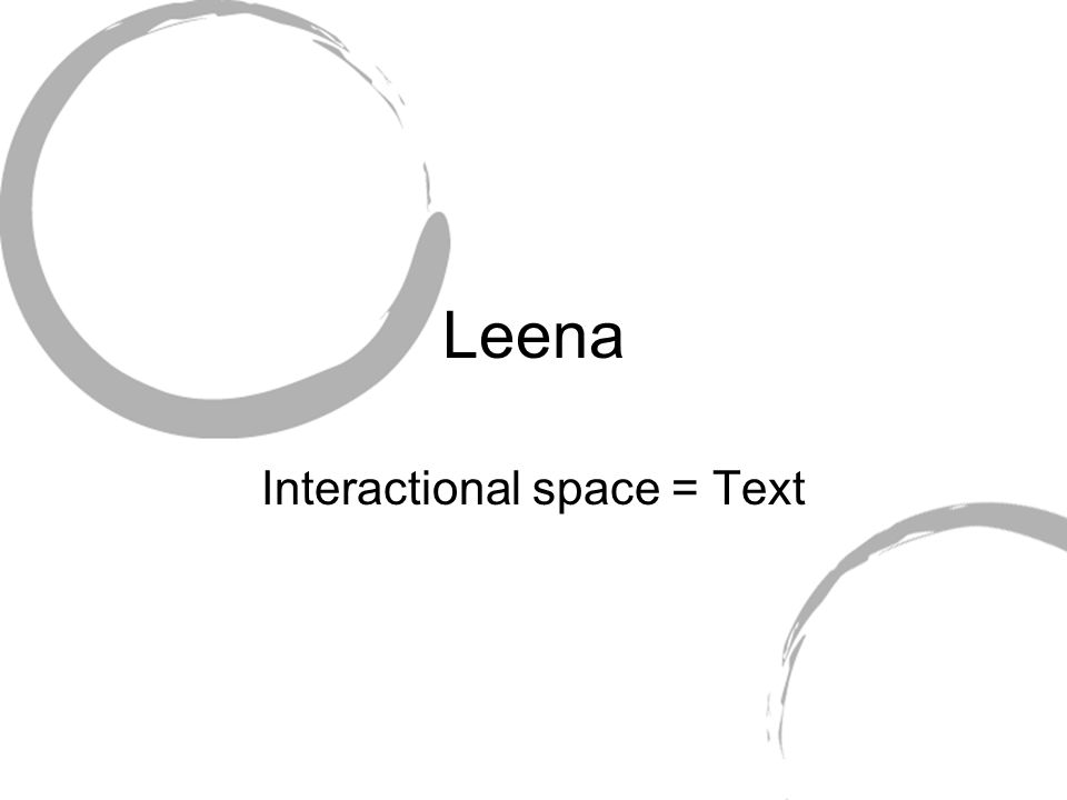 Interactional space = Text