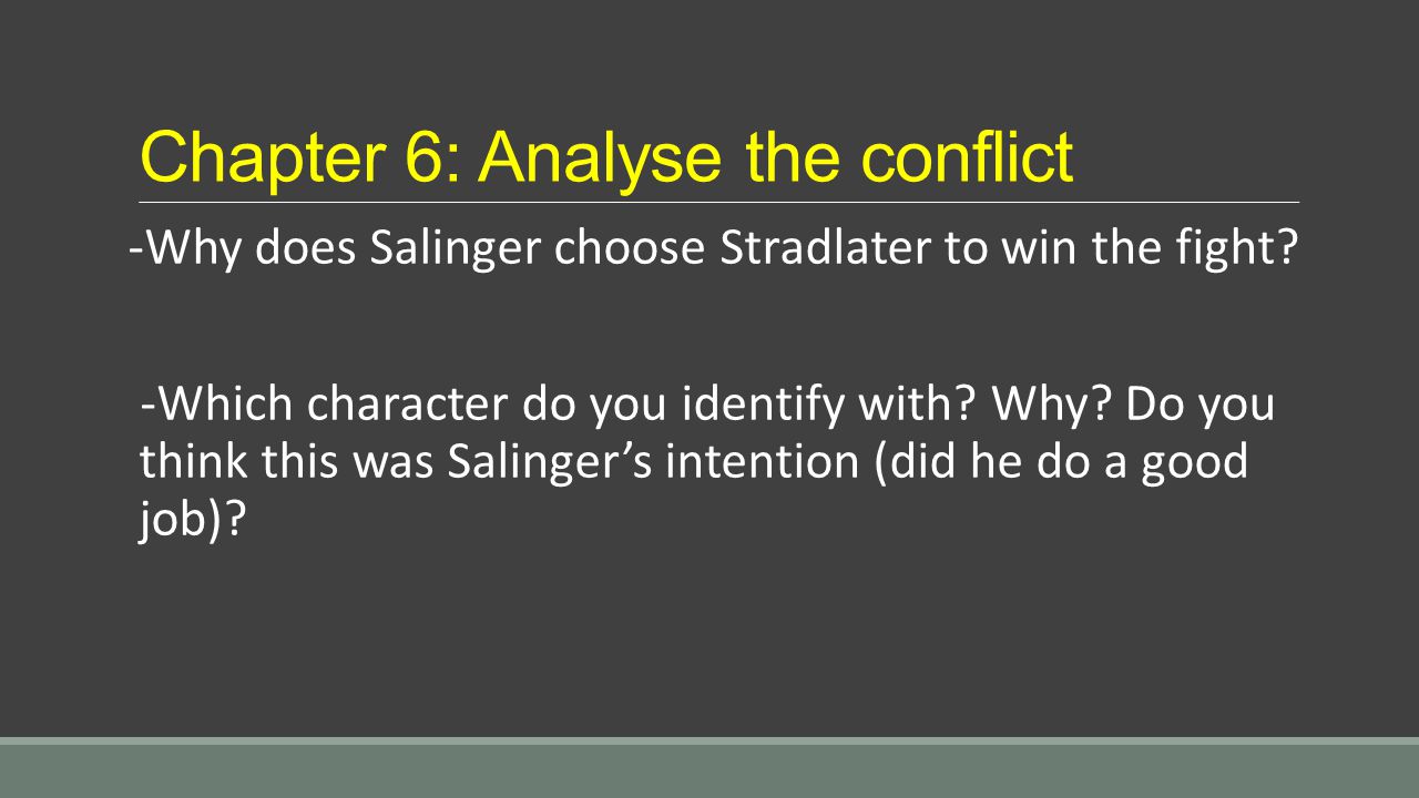 Chapter 6: Analyse the conflict
