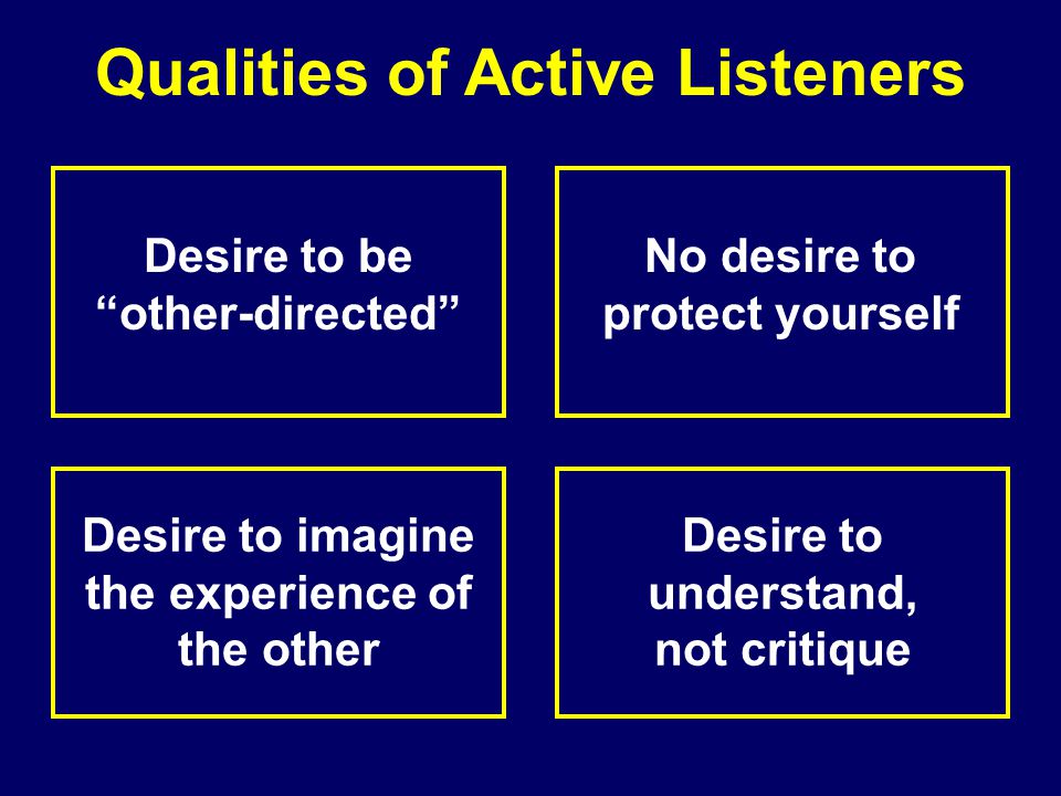 Qualities of Active Listeners
