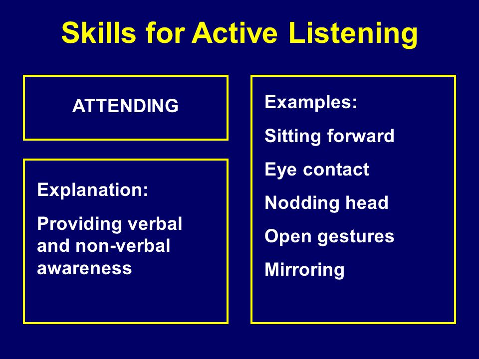 Skills for Active Listening