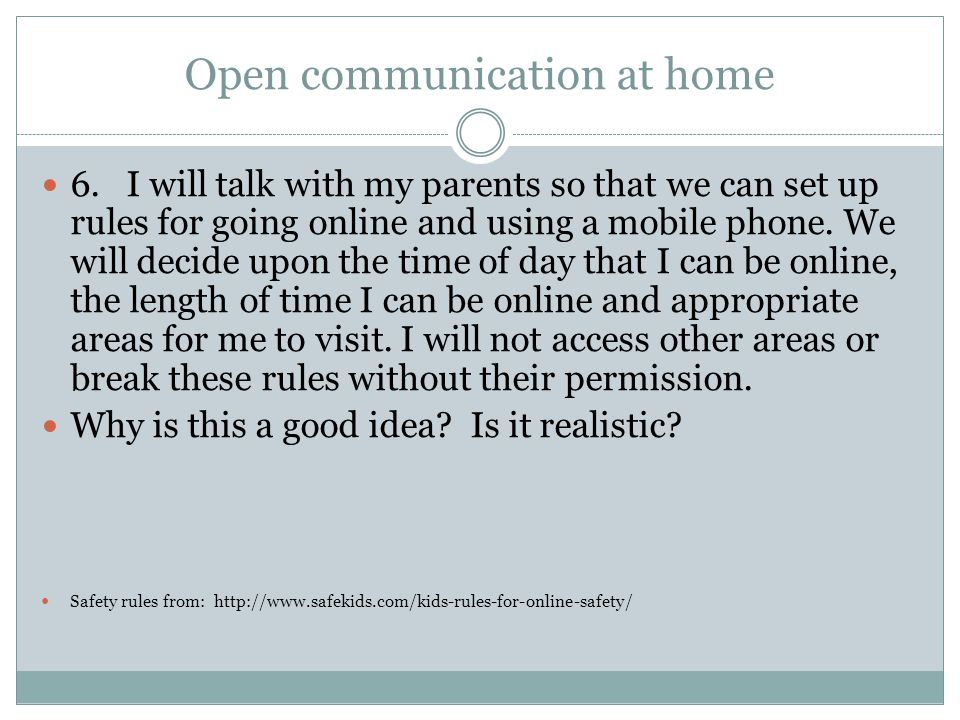 Open communication at home
