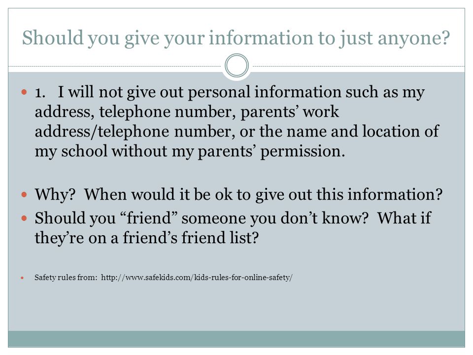 Should you give your information to just anyone