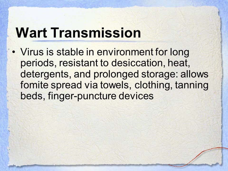 wart virus on clothes
