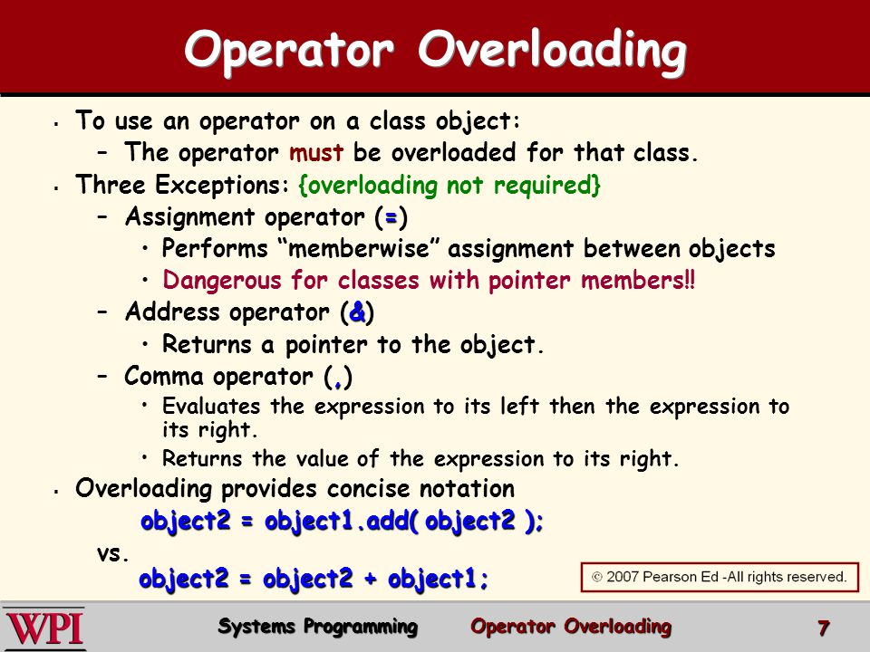 PPT - Introduction to C++ Operator Overloading PowerPoint Presentation - ID:1810885