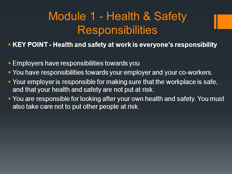 Module 1 - Health & Safety Responsibilities