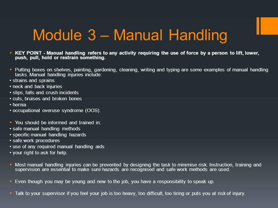 Module 3 – Manual Handling