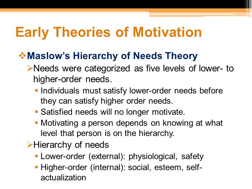 Early Theories of Motivation