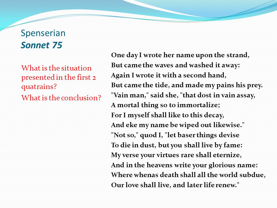 spenser sonnet 75 summary