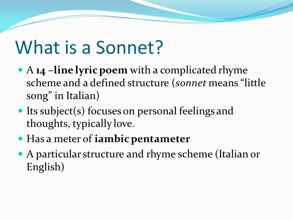 The Sonnet. - ppt video online download