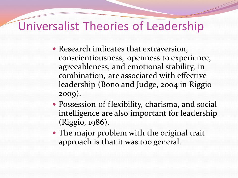 Universalist Theories of Leadership
