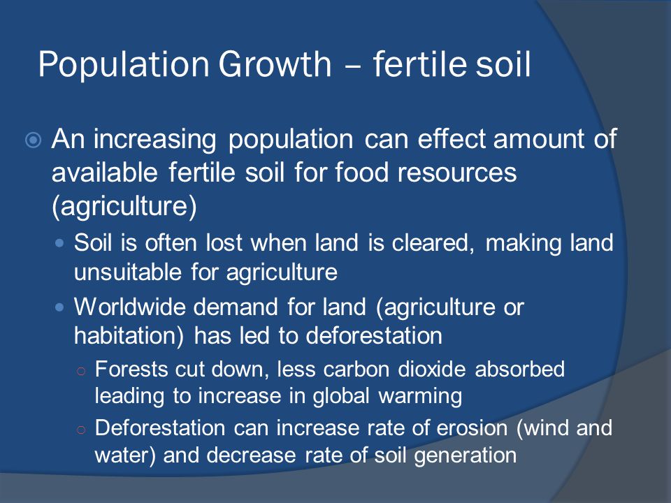 Population Growth – fertile soil