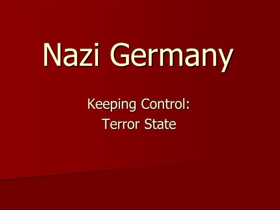 Keeping Control: Terror State
