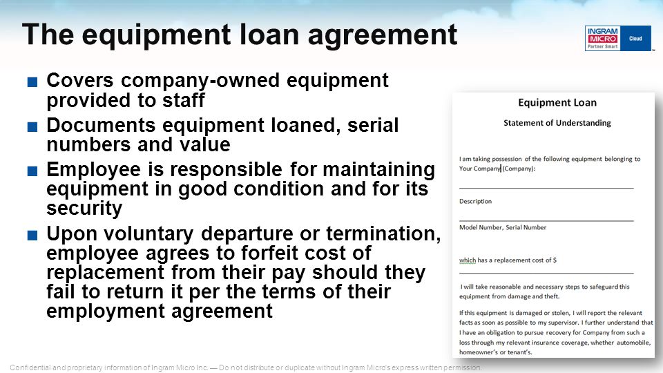 The equipment loan agreement