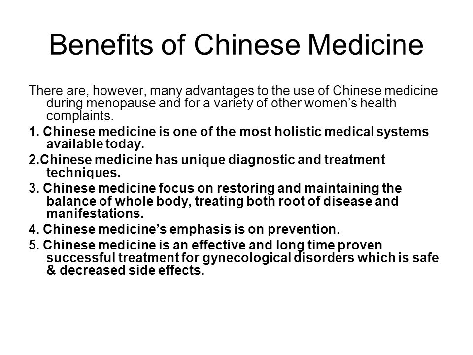 Chinese medicine treatment