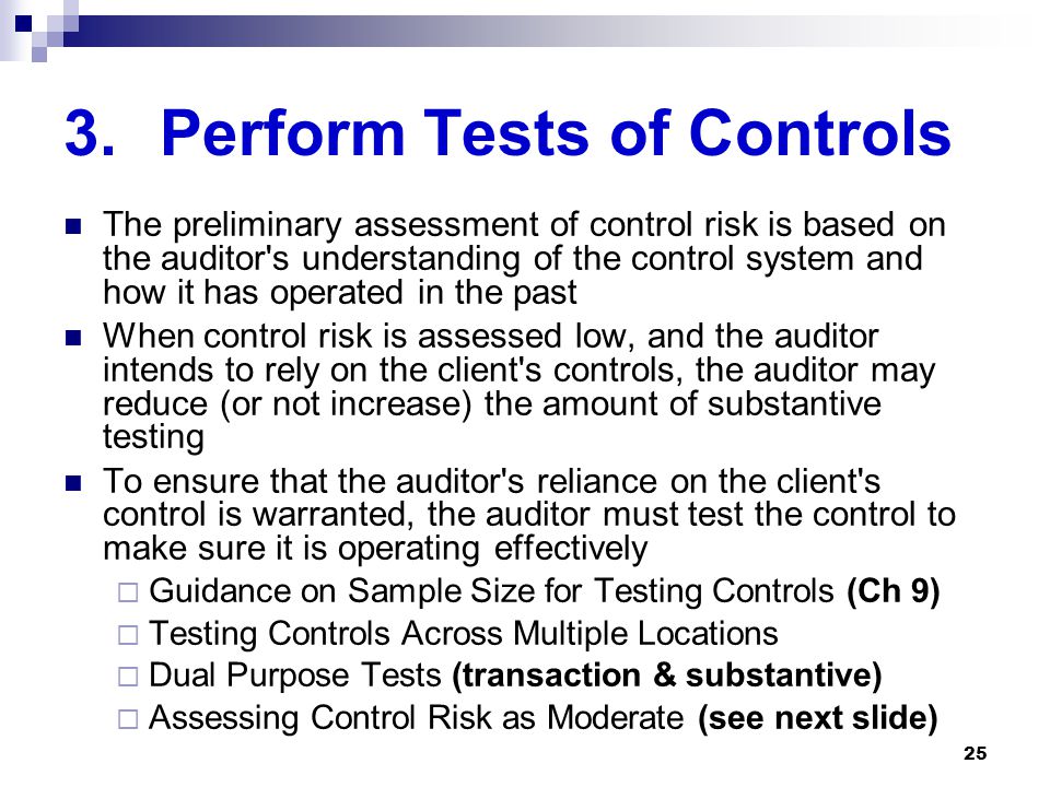 Perform Tests of Controls