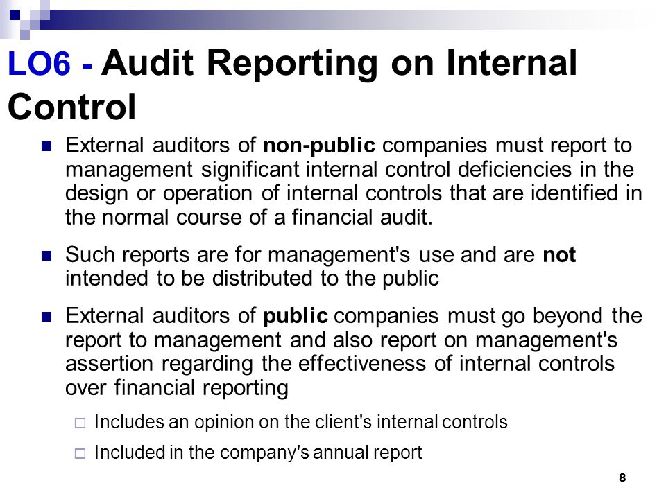 LO6 - Audit Reporting on Internal Control