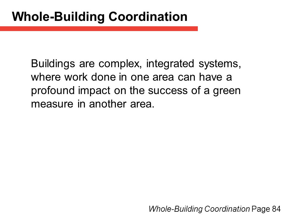 Whole-Building Coordination