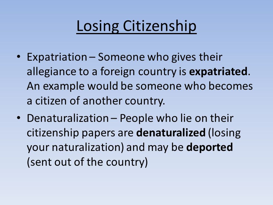 Losing Citizenship
