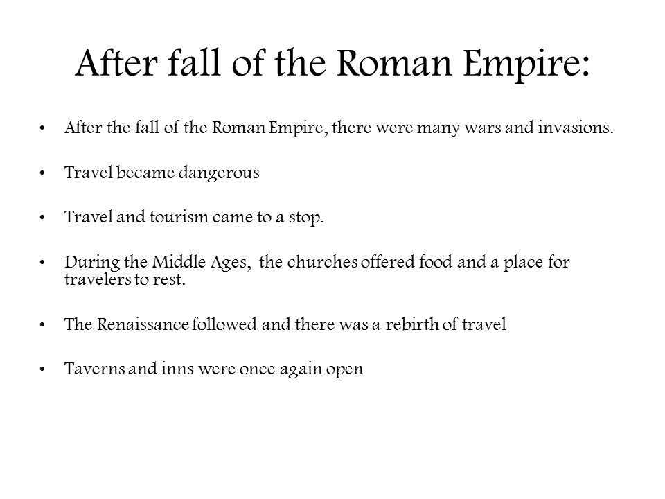 After fall of the Roman Empire: