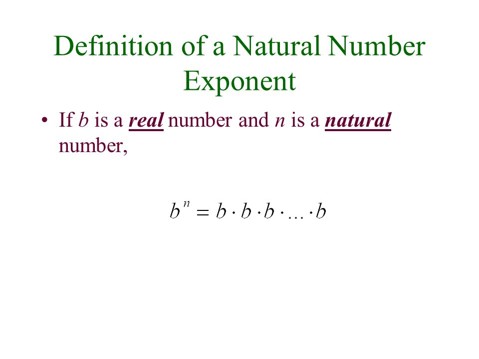 Definition of a Natural Number Exponent