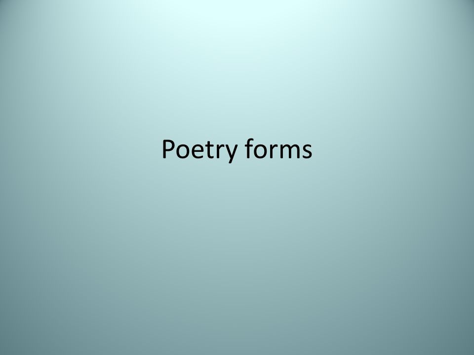Poetry forms