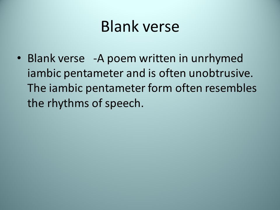 Blank verse