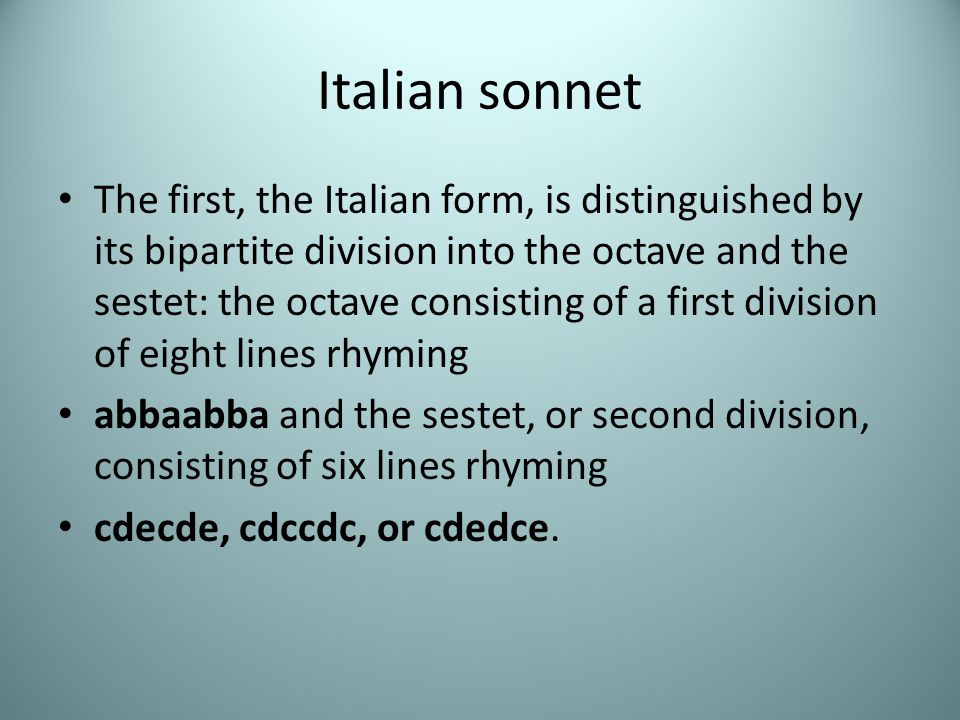 Italian sonnet