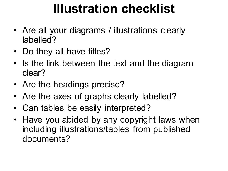 Illustration checklist