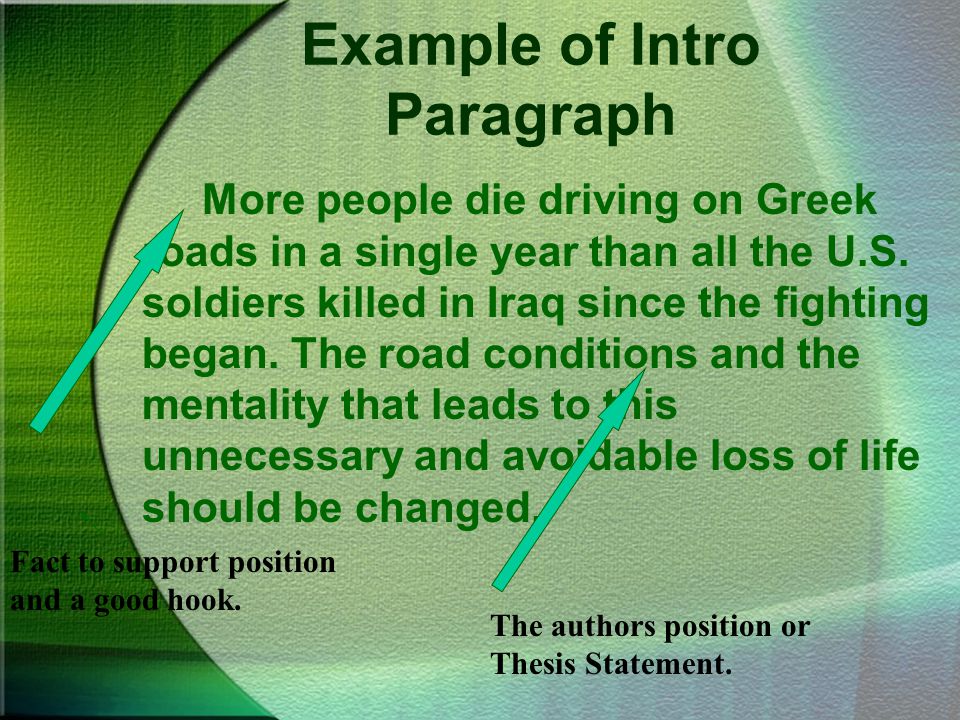 Example of Intro Paragraph
