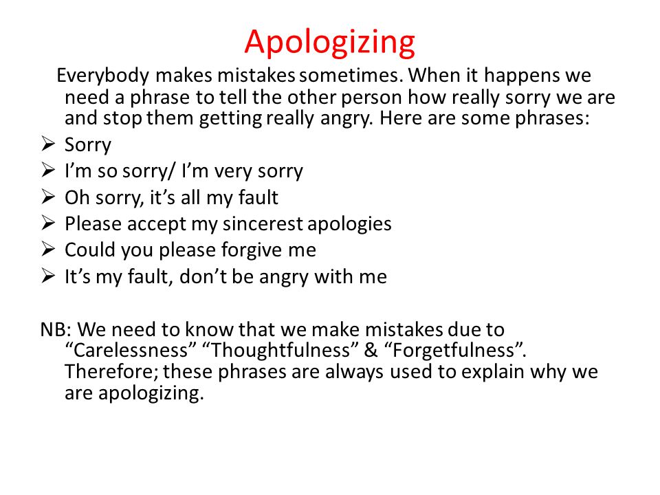 Apologizing