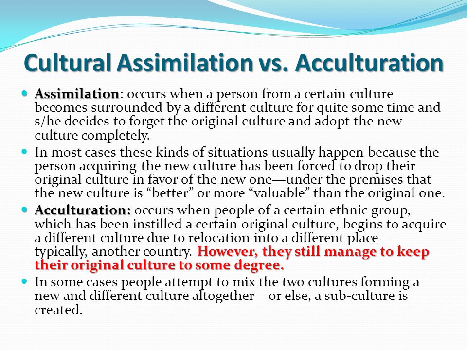 acculturation and assimilation