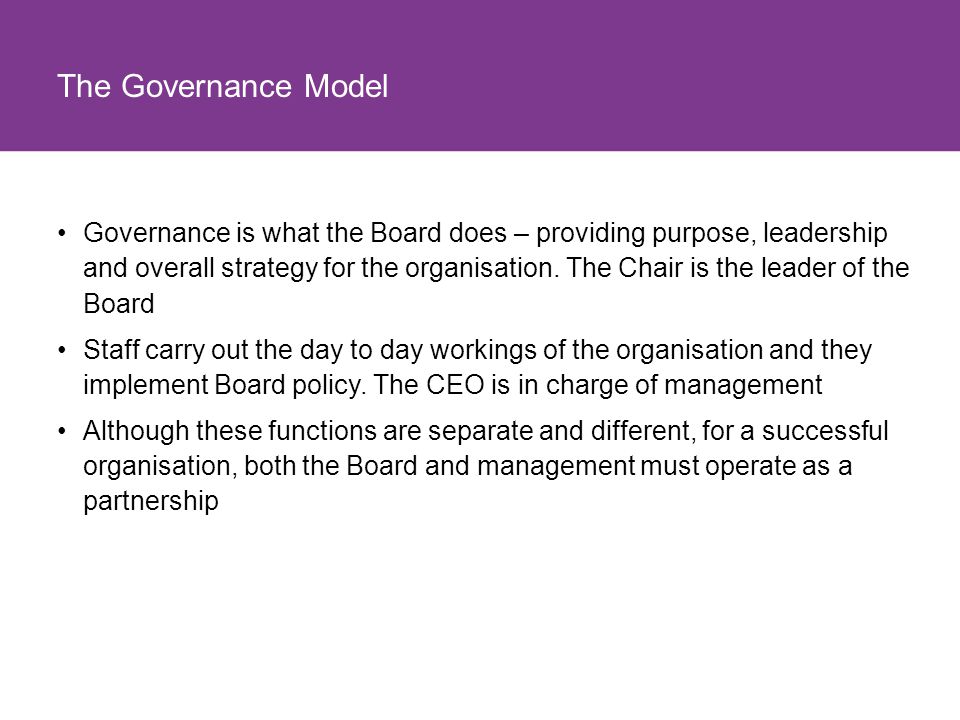The Governance Model