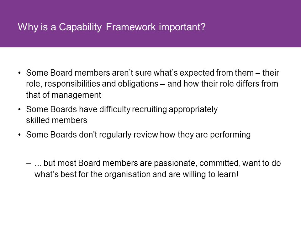 Why is a Capability Framework important