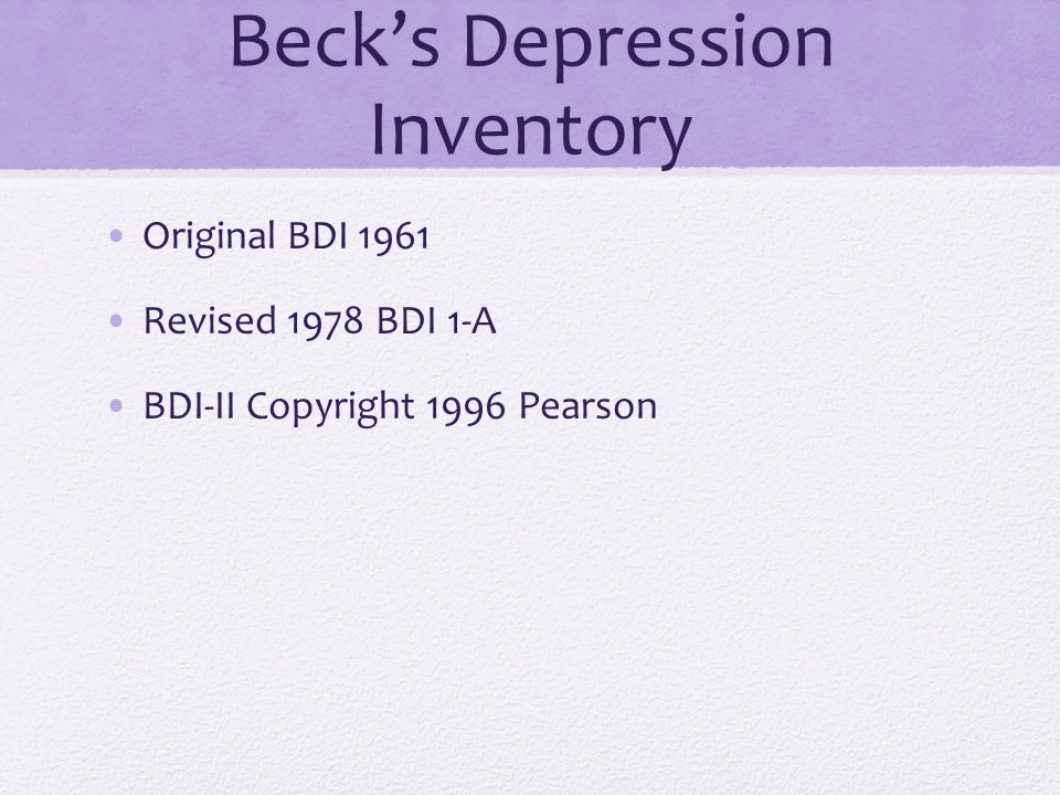 Beck depression inventory indonesia