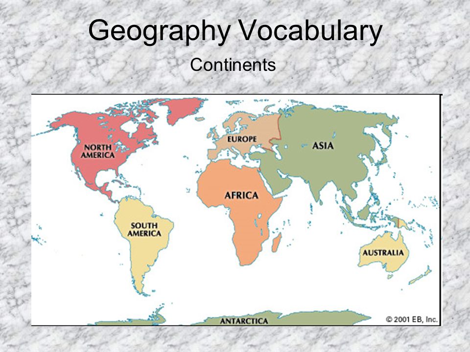 Geography Vocabulary Continents