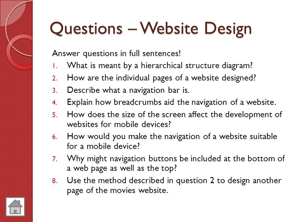Questions – Website Design
