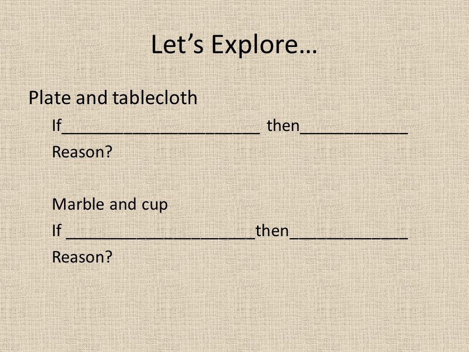 Let’s Explore… Plate and tablecloth