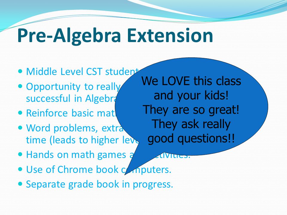 Pre-Algebra Extension