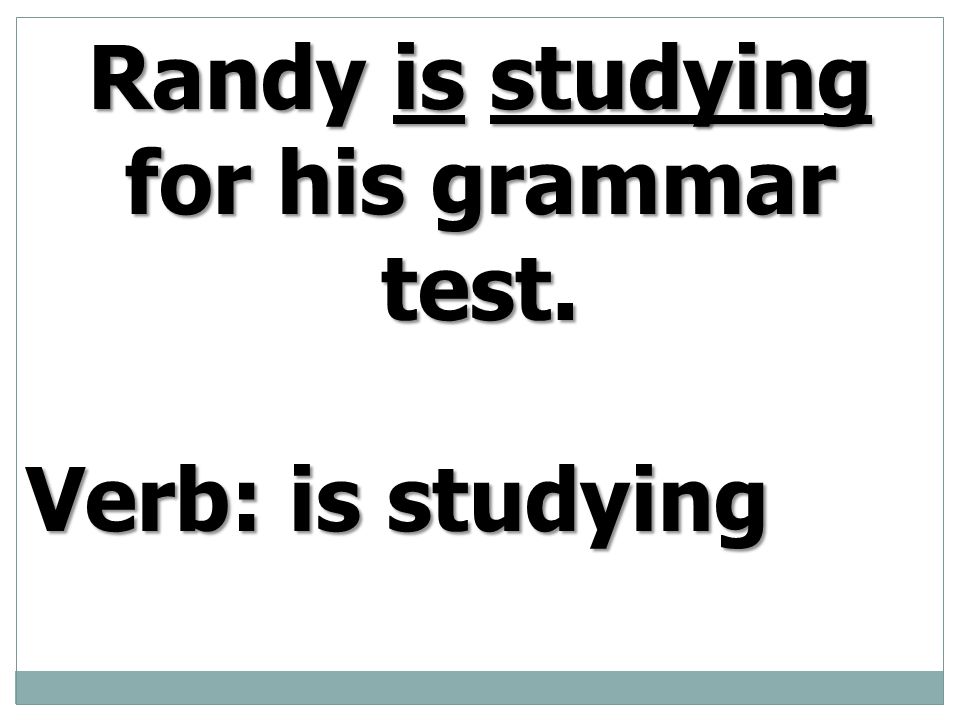 Randy is studying for his grammar test.