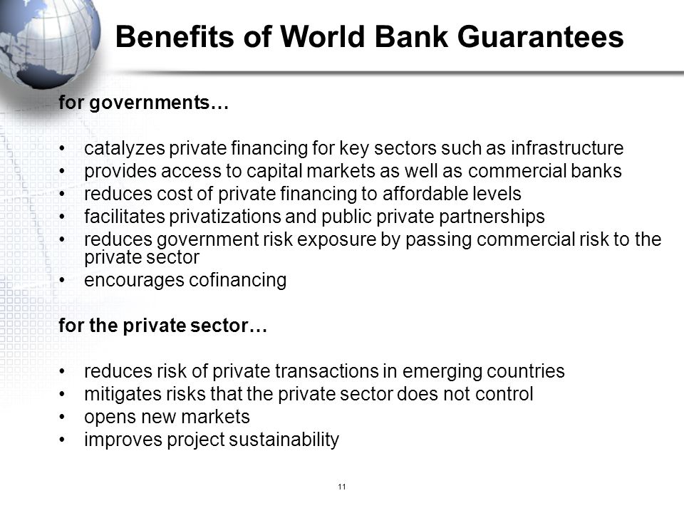 Benefits of World Bank Guarantees