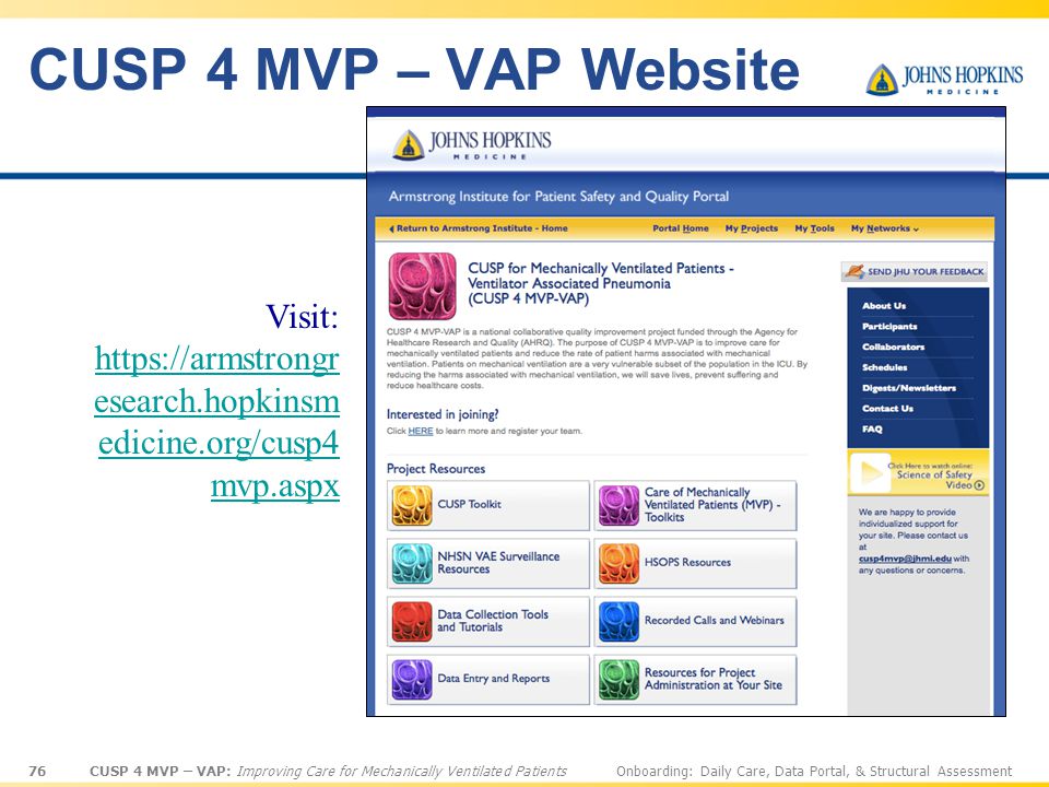 CUSP 4 MVP – VAP Website Visit: