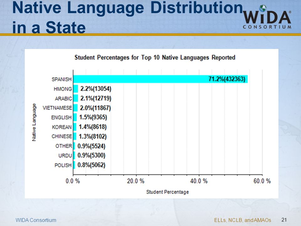 Native Language Distribution in a State