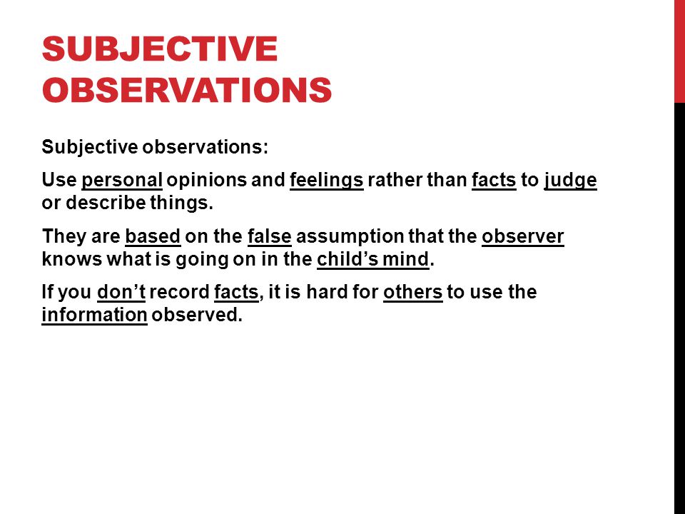personal observation examples